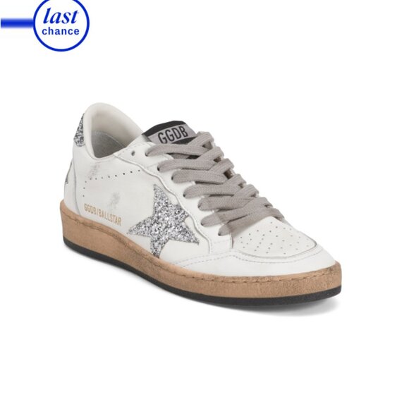 GOLDEN GOOSE White/silver Made In Italy Leather Sneakers - Picture 1 of 2